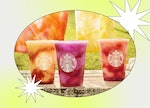 The Starbucks summer menu includes Frozen Lemonade Refreshers with their Pineapple Passionfruit, Man...