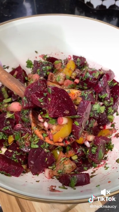 This beet salad is one of the summer salad recipes on TikTok you can try at home. 