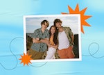 Christopher Briney, Gavin Casalegno, and Lola Tung wear clothes from the American Eagle The Summer I...