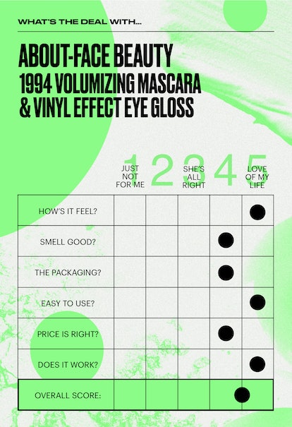 An honest review of about-face's volumizing mascara and eye gloss.