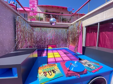 The Airbnb Barbie DreamHouse in Malibu has a disco dance floor with roller skates. 